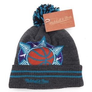 Utah Jazz Mitchell & Ness NBA Basketball Pom Knit Beanie Hat Winter Snow Ski Cap
